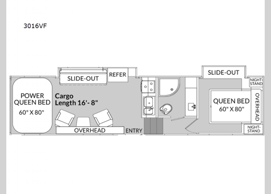 Floorplan - 2024 Vortex 3016VF Toy Hauler Fifth Wheel