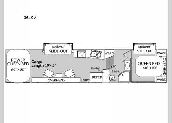 Floorplan - 2024 Vortex 3619V Toy Hauler Fifth Wheel