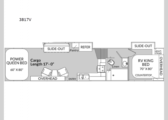 Floorplan - 2024 Vortex 3817V Toy Hauler Fifth Wheel