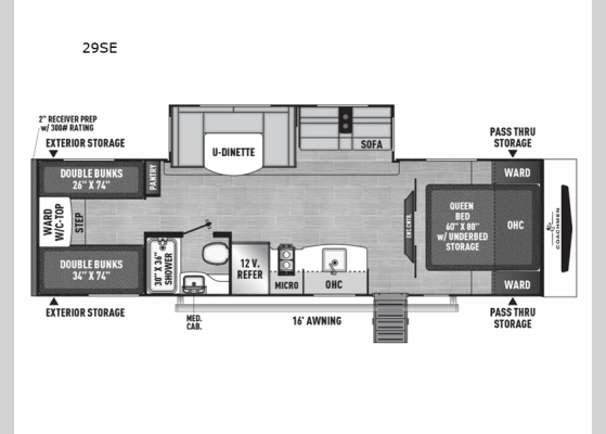 Floorplan - 2025 Freedom Express Select 29SE Travel Trailer