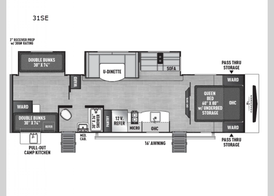 Floorplan - 2025 Freedom Express Select 31SE Travel Trailer