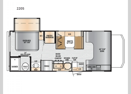 Floorplan - 2025 Entrada 220S Motor Home Class C