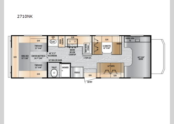 Floorplan - 2025 Entrada 2710NK Motor Home Class C