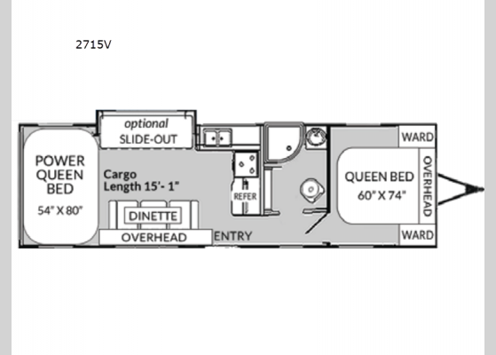 Floorplan - 2024 Vortex 2715V Toy Hauler Travel Trailer