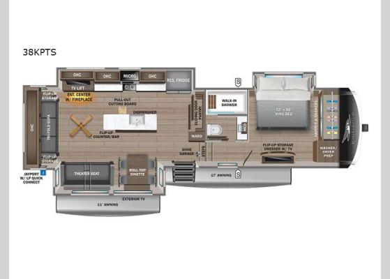 Floorplan - 2026 Pinnacle 38KPTS Fifth Wheel