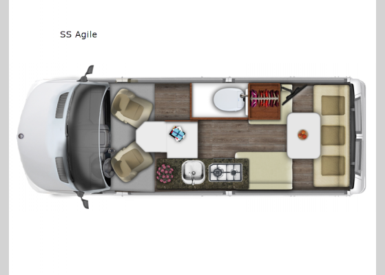 Floorplan - 2024 Roadtrek SS Agile Motor Home Class B - Diesel