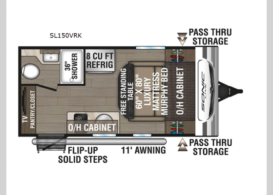 Floorplan - 2025 Sonic Lite SL150VRK Travel Trailer