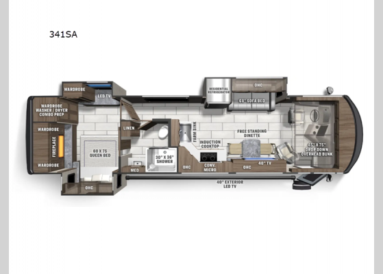 Floorplan - 2025 Sportscoach SRS 341SA Motor Home Class A - Diesel