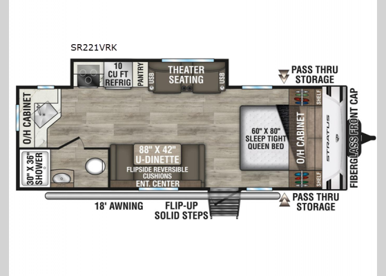 Floorplan - 2025 Stratus SR221VRK Travel Trailer