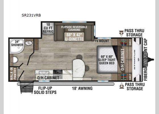 Floorplan - 2025 Stratus SR231VRB Travel Trailer