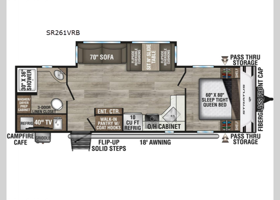 Floorplan - 2025 Stratus SR261VRB Travel Trailer