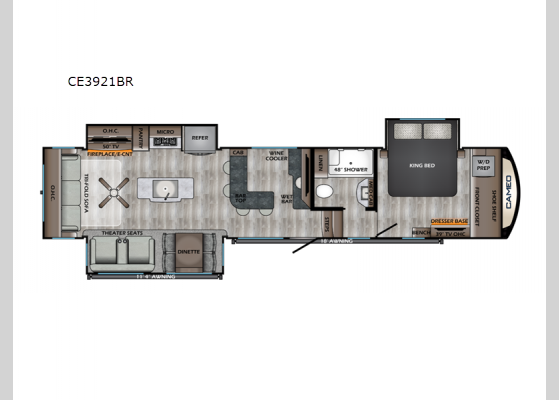 Floorplan - 2024 Cameo CE3921BR Fifth Wheel