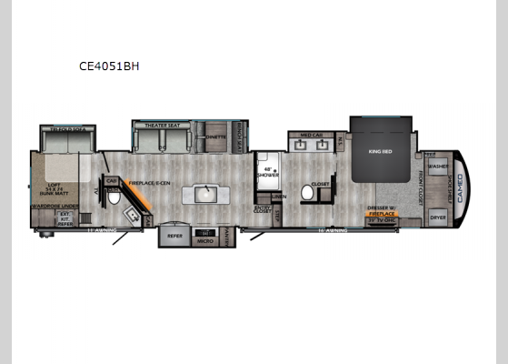 Floorplan - 2024 Cameo CE4051BH Fifth Wheel