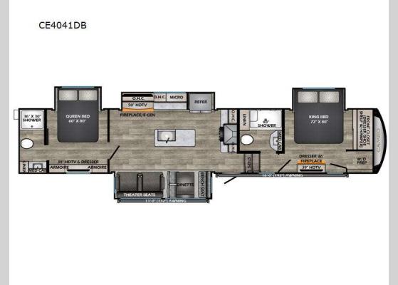 Floorplan - 2024 Cameo CE4041DB Fifth Wheel