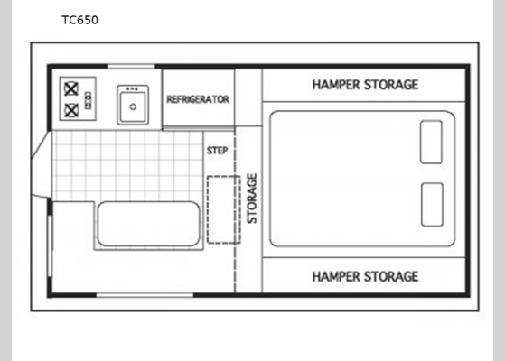 Floorplan - 2024 Northstar Pop-Up TC650 Truck Camper