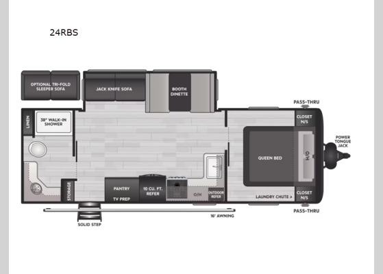 Floorplan - 2023 Hideout 24RBS Travel Trailer