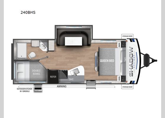 Floorplan - 2024 Shadow Cruiser 240BHS Travel Trailer