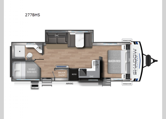 Floorplan - 2024 Shadow Cruiser 277BHS Travel Trailer