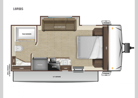 Floorplan - 2024 Super Lite Maxx 18RBS Travel Trailer