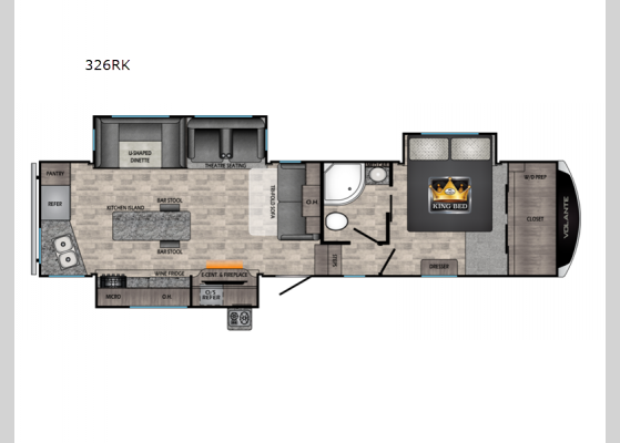 Floorplan - 2023 Volante 326RK Fifth Wheel