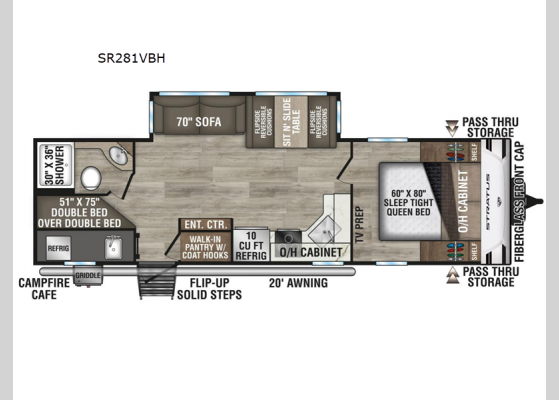 Floorplan - 2025 Stratus SR281VBH Travel Trailer