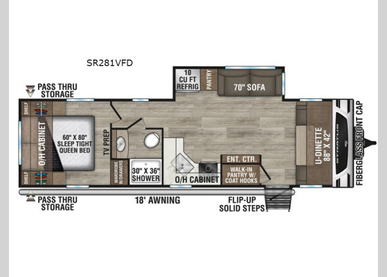 Floorplan - 2025 Stratus SR281VFD Travel Trailer