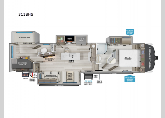 Floorplan - 2025 Reflection 311BHS Fifth Wheel