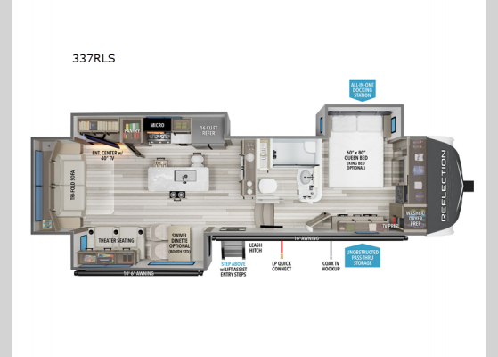 Floorplan - 2025 Reflection 337RLS Fifth Wheel