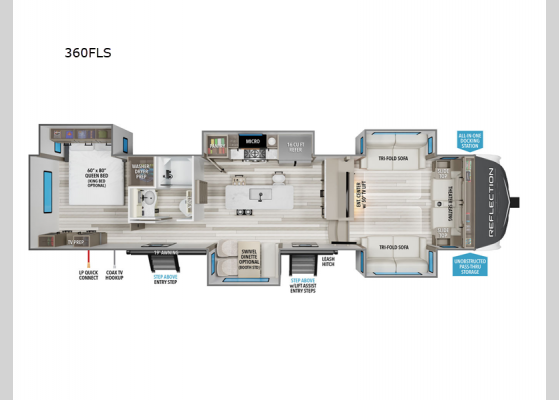 Floorplan - 2025 Reflection 360FLS Fifth Wheel