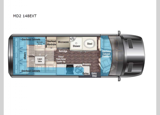 Floorplan - 2025 Ford Patriot MD2 148EXT Motor Home Class B