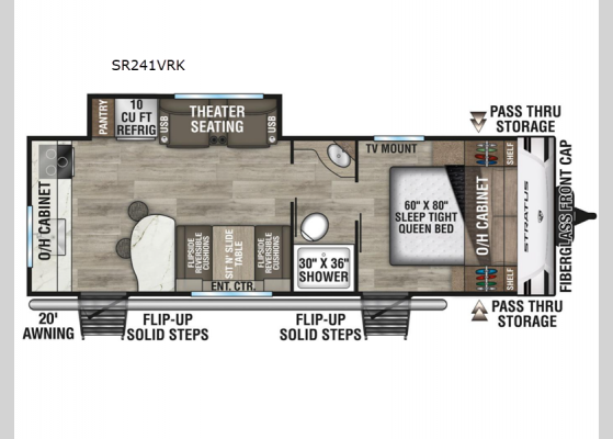 Floorplan - 2025 Stratus SR241VRK Travel Trailer