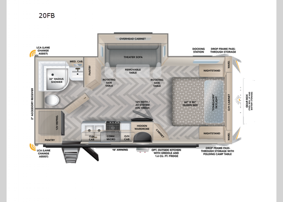 Floorplan - 2025 Touring Edition 20FB Travel Trailer