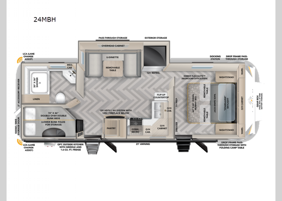 Floorplan - 2025 Touring Edition 24MBH Travel Trailer