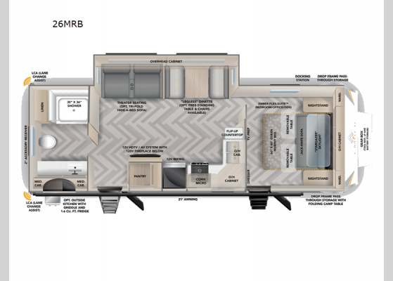 Floorplan - 2025 Touring Edition 26MRB Travel Trailer