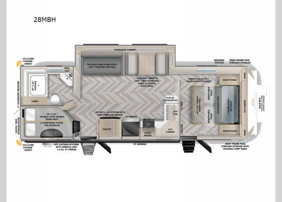 Floorplan - 2025 Touring Edition 28MBH Travel Trailer