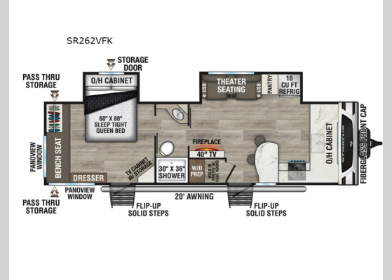 Floorplan - 2025 Stratus SR262VFK Travel Trailer