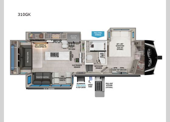 Floorplan - 2025 Solitude 310GK Fifth Wheel