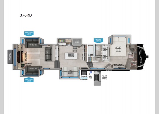 Floorplan - 2025 Solitude 376RD Fifth Wheel