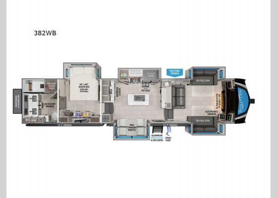 Floorplan - 2025 Solitude 382WB Fifth Wheel