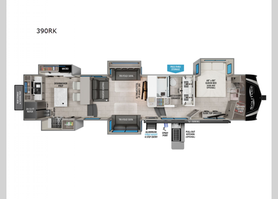 Floorplan - 2025 Solitude 390RK Fifth Wheel