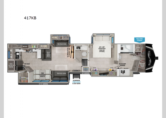 Floorplan - 2025 Solitude 417KB Fifth Wheel