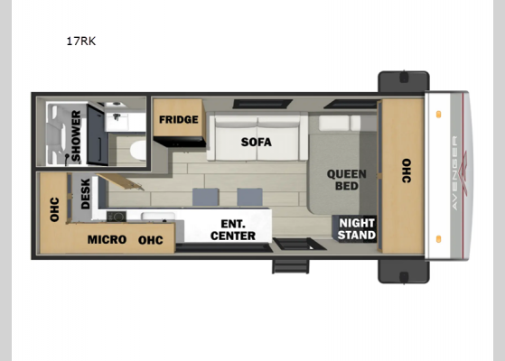 Floorplan - 2025 Avenger LT 17RK Travel Trailer