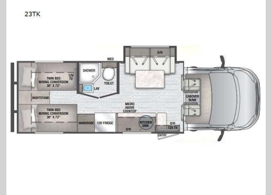 Floorplan - 2025 Alita 23TK Motor Home Class C