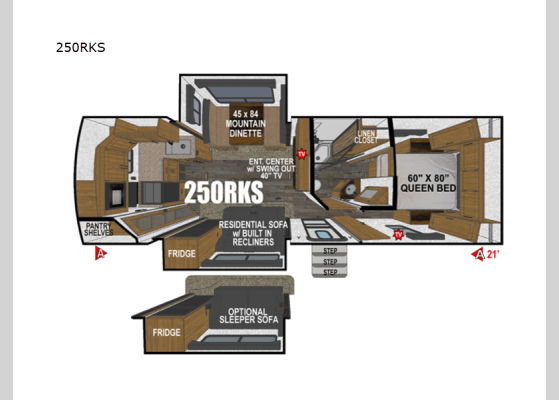 Floorplan - 2025 Black Stone Mountain Series 250RKS Travel Trailer