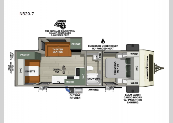 Floorplan - 2025 No Boundaries NB20.7 Travel Trailer