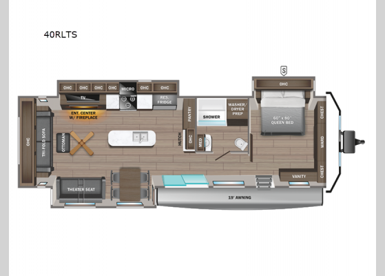 Floorplan - 2025 Jay Flight Bungalow 40RLTS Travel Trailer