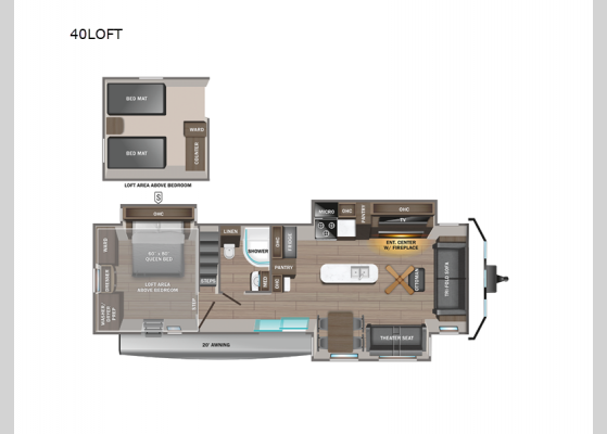 Floorplan - 2025 Jay Flight Bungalow 40LOFT Travel Trailer