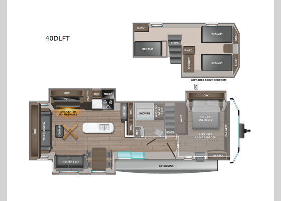 Floorplan - 2025 Jay Flight Bungalow 40DLFT Travel Trailer