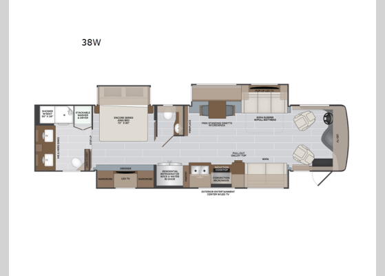 Floorplan - 2025 Endeavor 38W Motor Home Class A - Diesel