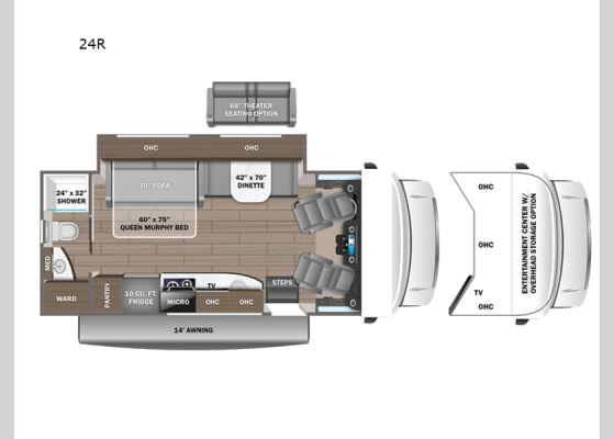 Floorplan - 2024 Qwest SE 24R Motor Home Class C - Diesel